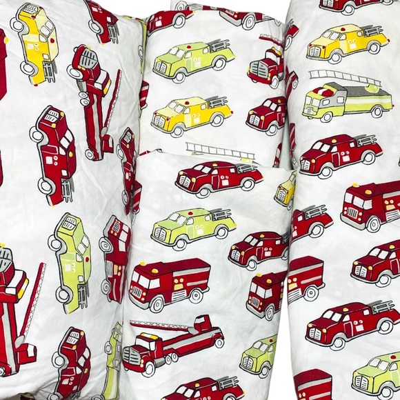 Pottery Barn Fire Truck FULL Sheet Set Organic 100% Cotton - Picture 6 of 6